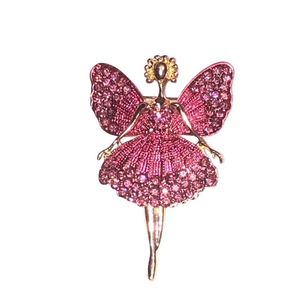 UNBRANDED SUGARPLUM FAIRY CHRISTMAS Ballerina Sparkling RHINESTONE Brooch #3
